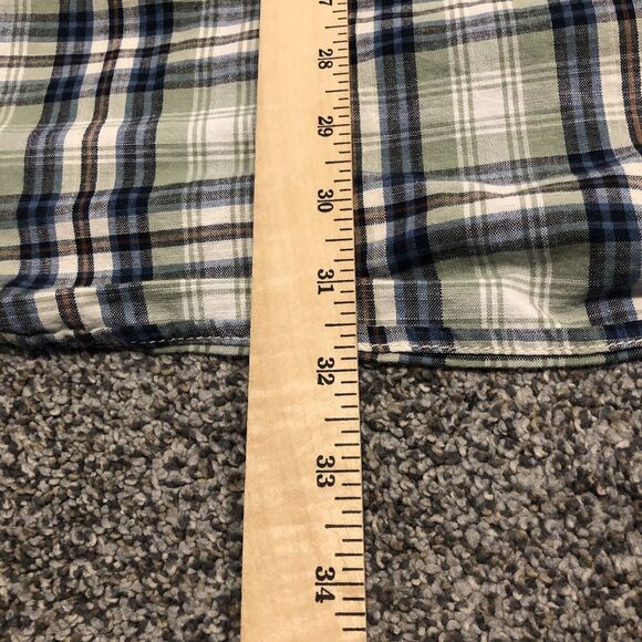 Duluth Shirt Mens 3XL Green Short Sleeve Plaid Button Up Pockets Western Yolk - Picture 7 of 7